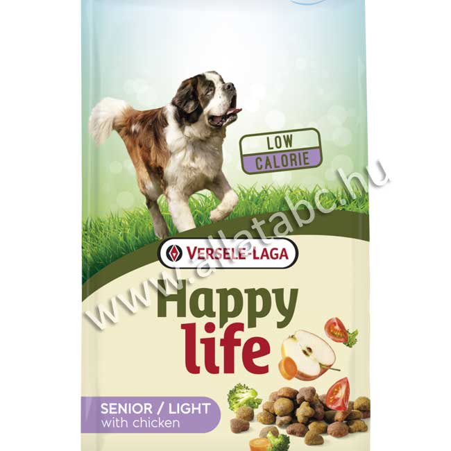 Happy life Light Senior Chicken kutyatáp - kevésbé aktív vagy idősebb ...